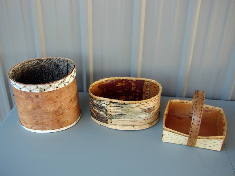 Authentic Native American Indian Birch Bark Vase Woven Baskets One of a Kind, Moose-R-Us.Com Log Cabin Decor