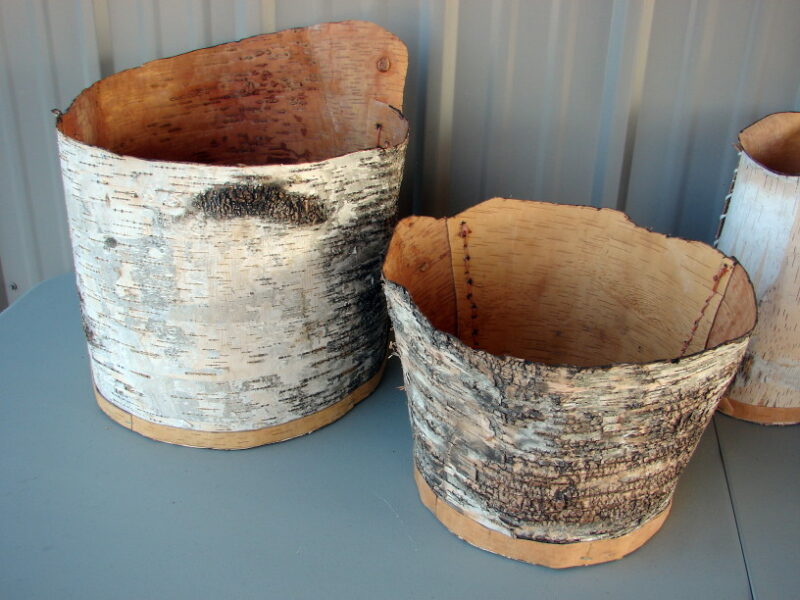 Authentic Native American Indian Birch Bark Vase Woven Baskets One of a Kind, Moose-R-Us.Com Log Cabin Decor
