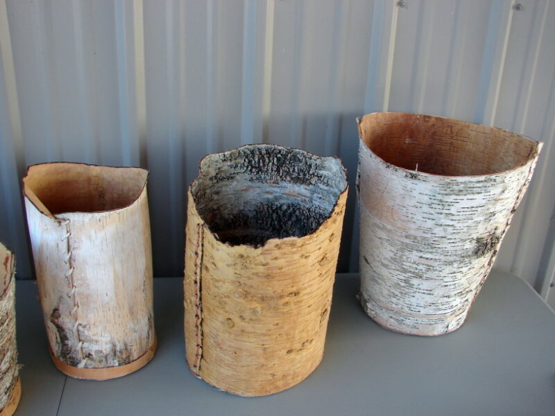 Authentic Native American Indian Birch Bark Vase Woven Baskets One of a Kind, Moose-R-Us.Com Log Cabin Decor