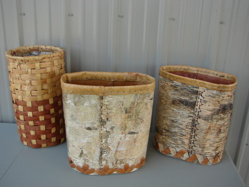 Authentic Native American Indian Birch Bark Vase Woven Baskets One of a Kind, Moose-R-Us.Com Log Cabin Decor