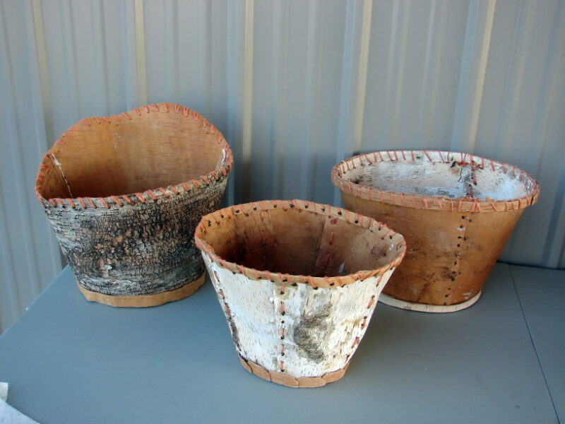 Authentic Native American Indian Birch Bark Vase Woven Baskets One of a Kind, Moose-R-Us.Com Log Cabin Decor