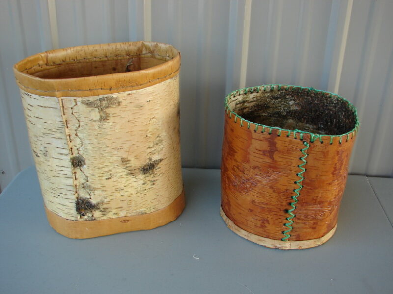 Authentic Native American Indian Birch Bark Vase Woven Baskets One of a Kind, Moose-R-Us.Com Log Cabin Decor