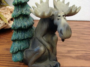 Big Sky Carvers Bearfoots Mooses Book End Bookend Moose with Tree 2000