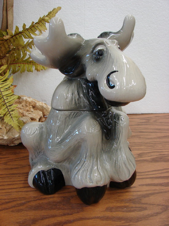 Big Sky Carvers Barefoots Mooses Tabletop Ceramic Moose Cookie Jar by Phyllis Driscoll
