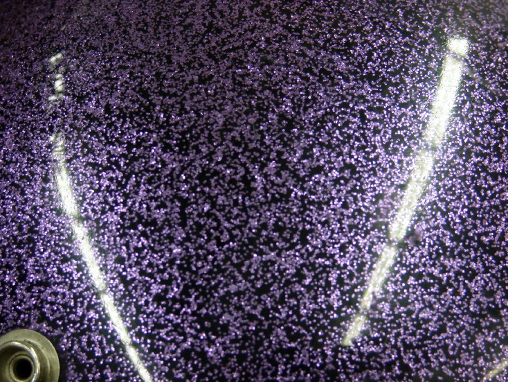 Vintage Snowmobile Motorcycle Purple Lavender Glitter Metal Flake Fleck Helmet w/ Box - Image 2