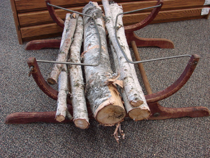 1950&#8217;s Vintage Wood Fireplace Campfire Wood Gathering Stand Basket, Moose-R-Us.Com Log Cabin Decor