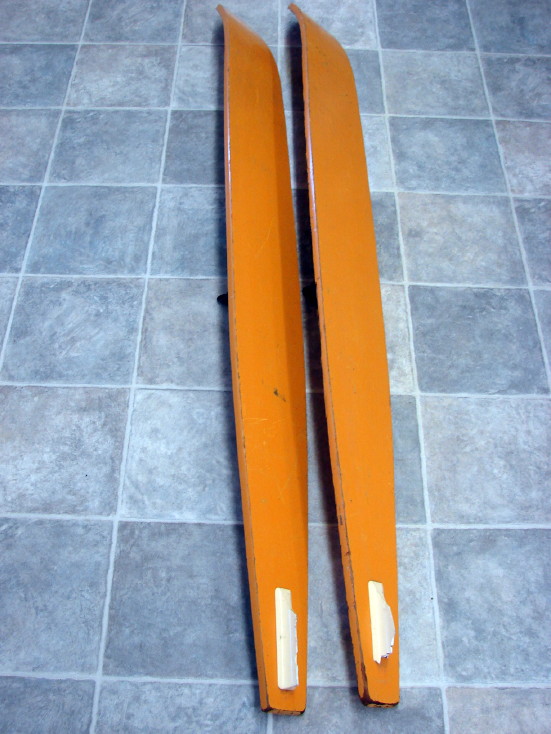 Vintage Wood Water Skis USA Seven Seas Retro Mustard Yellow, Moose-R-Us.Com Log Cabin Decor