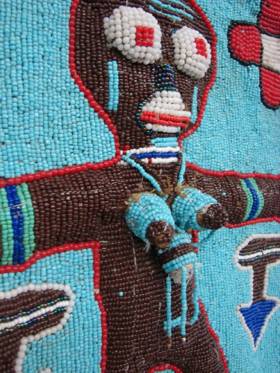 Africa Art Yoruba Seed Bead Wall Hanging African Glass Beaded Artwork, Moose-R-Us.Com Log Cabin Decor