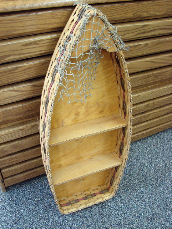 Split Ash Woven Amish Wood Boat Shelf Umbrella Stand Hamper Cradle, Moose-R-Us.Com Log Cabin Decor