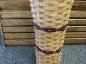 Amish Made Split Ash Wood Woven Umbrella Stand Hamper Dried Arrangement Floor Vase