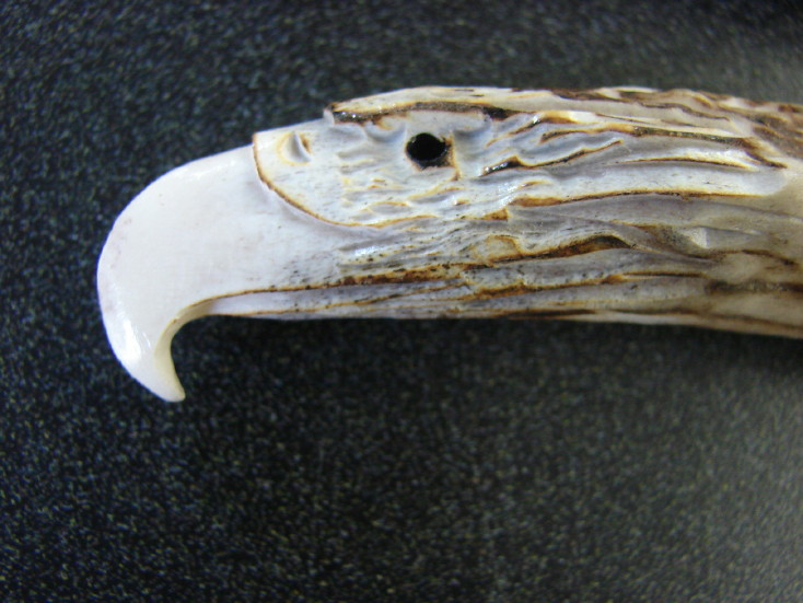 Real Deer Antler Hand Carved Eagle Head Key Chain, Moose-R-Us.Com Log Cabin Decor