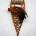 Red Cedar Juniper Wood Hand Carved Eagle Head Wall Hanging - Image 2