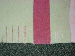 Vintage Hudson Bay Pink Stripe 4 point Gold Label Wool Blanket