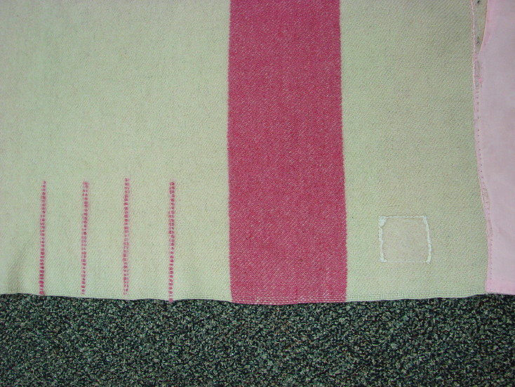Vintage Hudson Bay Pink Stripe 4 point Gold Label Wool Blanket, Moose-R-Us.Com Log Cabin Decor