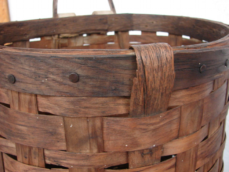 Gorgeous Antique Split Oak Pack Basket w/ Straps, Moose-R-Us.Com Log Cabin Decor