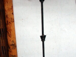 Antique 1920's Iron Art Deco Gothic Floor Lamp Original Fringe Shade