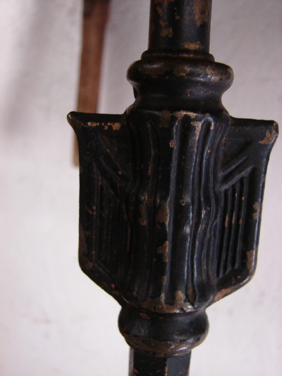 Antique 1920&#8217;s Iron Art Deco Gothic Floor Lamp Original Fringe Shade, Moose-R-Us.Com Log Cabin Decor