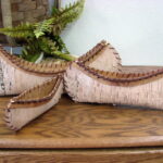 Birch Bark Canoe Log Cabin Rustic Cabin Decor Canoes Set/3 - Image 2