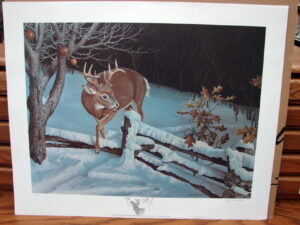 Jerry Gadamus December Twilight Whitetail Deer Buck Print Remarque #2/600