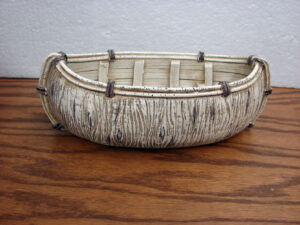 Canoe Centerpiece Bowl Red Green Birch Bark Candy Arrangements