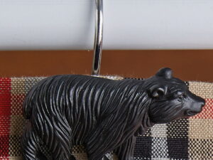 Detailed Black Bear Shower Curtain Hook Rings