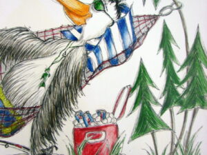 Whimsical Pencil Drawing Artwork Patty Ann Kobetsky Humorous Wildlife