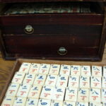 Antique Mah-Jongg Ivory/Bamboo Tile Game with Original Wooden Box Mahjong - Image 5