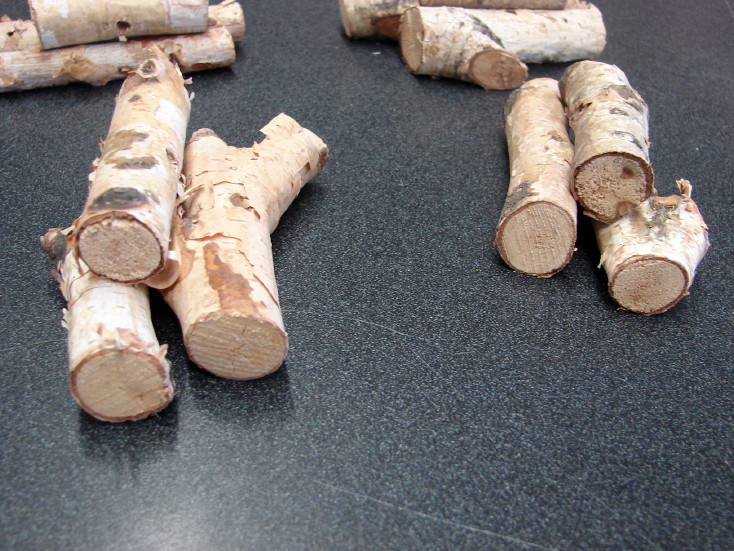 Real Birch Bark Log Miniature Firewood Dollhouse Fairy Garden Bundle of Logs, Moose-R-Us.Com Log Cabin Decor