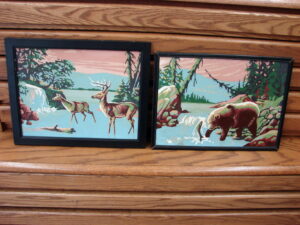 Vintage Retro Paint by Number Whitetail Deer Black Bear Artwork Painting