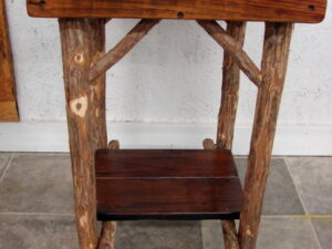 Log Home Lodge Furniture Red Cedar Logs Reclaimed Barn Board Tile Table Nightstand