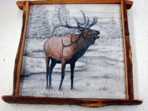 Wildlife Artwork Tile Picture Red Cedar Reclaimed Barn Board Art Wall Decor