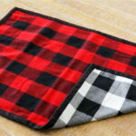 Set/4 Red Black White Buffalo Plaid Reversible Placemat Table Runner