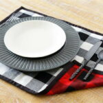 Set/4 Red Black White Buffalo Plaid Reversible Placemat Table Runner - Image 2