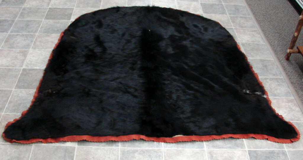 Real Tanned Lined Black Bear Robe Blanket Taxidermy Hide Pelt Fur Throw