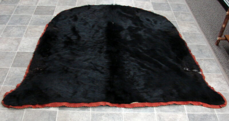 Real Tanned Lined Black Bear Robe Blanket Taxidermy Hide Pelt Fur Throw, Moose-R-Us.Com Log Cabin Decor