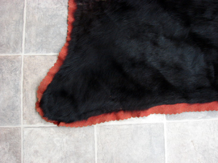 Real Tanned Lined Black Bear Robe Blanket Taxidermy Hide Pelt Fur Throw