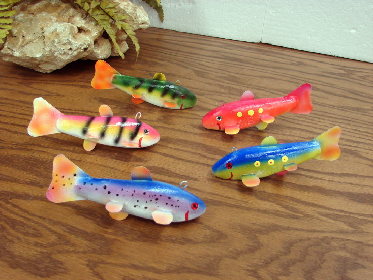 Wood Fish Decoys/ice Fishing Lures/hanging Folk Art/hand Painted