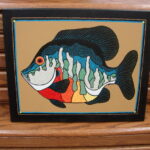 Grove Fish Works Sunfish on Canvas Wall Stylized Dot Original Painting