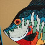 Grove Fish Works Sunfish on Canvas Wall Stylized Dot Original Painting - Image 2