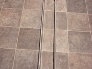 Vintage JC Higgins Ski Poles Aluminum and Leather Basket Blue Grip Ski Lodge Wall Hanging Decor