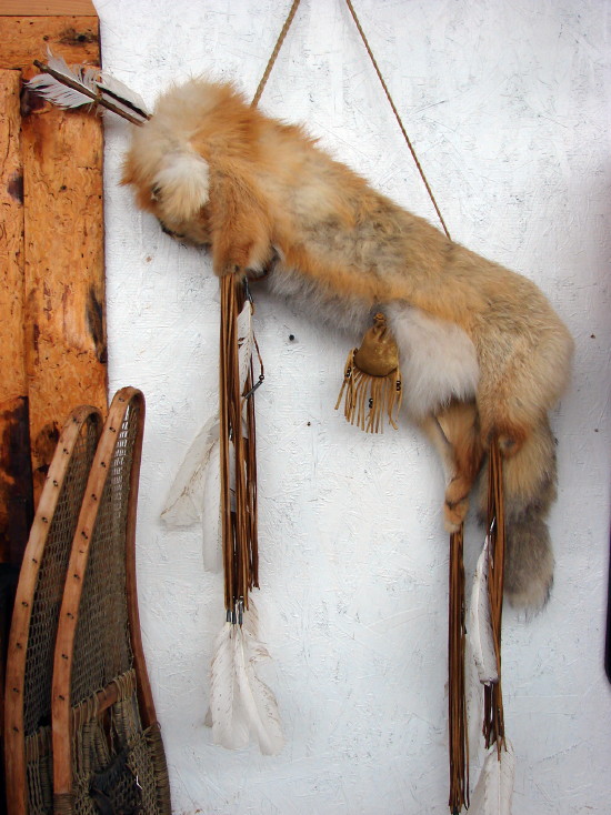 Authentic Native American Indian Navajo Real Fox Pelt Feather Arrow Quiver, Moose-R-Us.Com Log Cabin Decor
