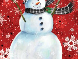 Double Sided Decorative Flag Porch Garden Decor Snowman Red Snow Flakes