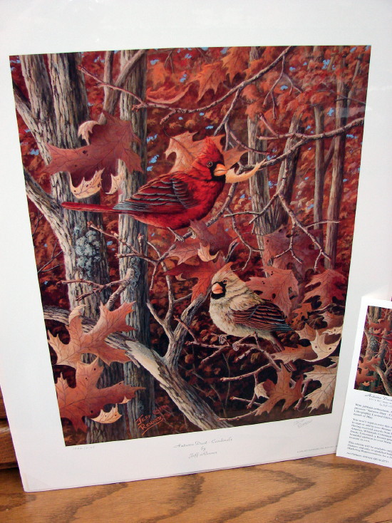 Jeff Renner Wildlife Art Wood Duck Chickadee Cardinal Nuthatch Blue Jay Artwork, Moose-R-Us.Com Log Cabin Decor