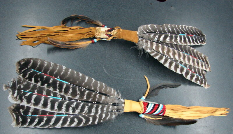 Deluxe Authentic Native American Indian Navajo Prayer Smudge Feather Fan, Moose-R-Us.Com Log Cabin Decor