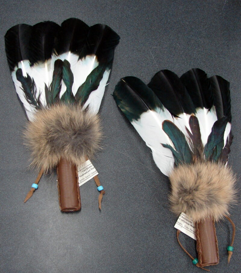 Deluxe Authentic Native American Indian Navajo Prayer Smudge Feather Fan, Moose-R-Us.Com Log Cabin Decor