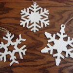Large Frosty Snow Wood Carved Snowflake Ornament Set/3