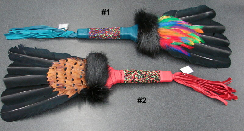 Deluxe Authentic Native American Muscogee Creek Indian Prayer Smudge Feather Fan, Moose-R-Us.Com Log Cabin Decor