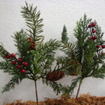 Set/2 Pine Fir Spruce Berry Pinecone Pick Very Realistic Porch Pot Arrangement - Image 3