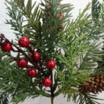 Set/2 Pine Fir Spruce Berry Pinecone Pick Very Realistic Porch Pot Arrangement