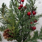 Set/2 Pine Fir Spruce Berry Pinecone Pick Very Realistic Porch Pot Arrangement - Image 2